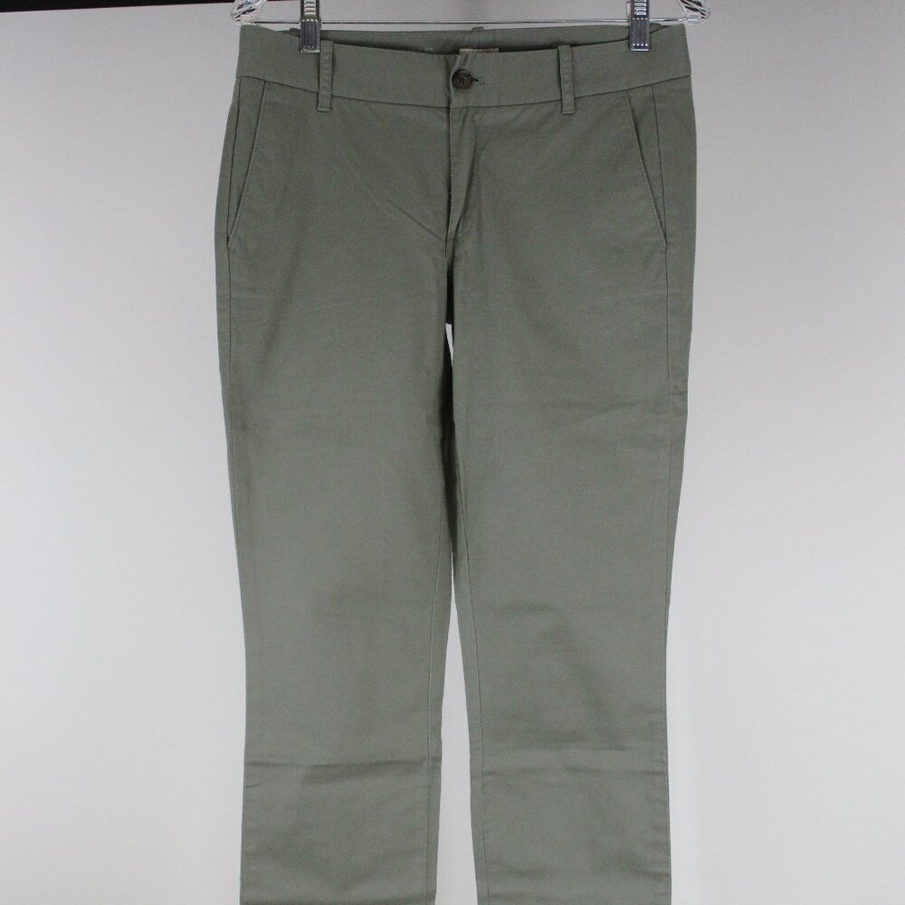J.Crew Factory Frankie Stretch Pants‎ Size 4 Olive Slim Ankle Chinos Preppy Work
